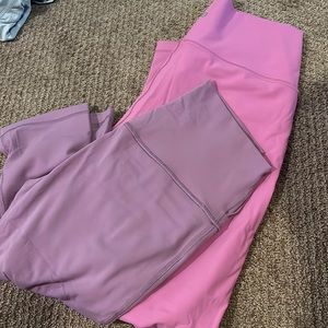 Purple and pink lululemon leggings bundle